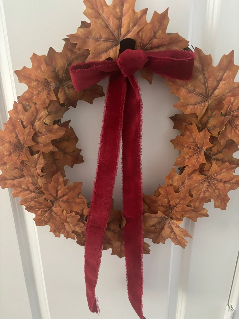 Handmade Autumn Wreath Maple Wine Bow Custom Designed Choose A🍁 🍂 Final Sale
